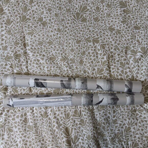 Nwt nuwallpaper birch tree taupe rustic nursery woodland peel stick wallpaper - Picture 1 of 4